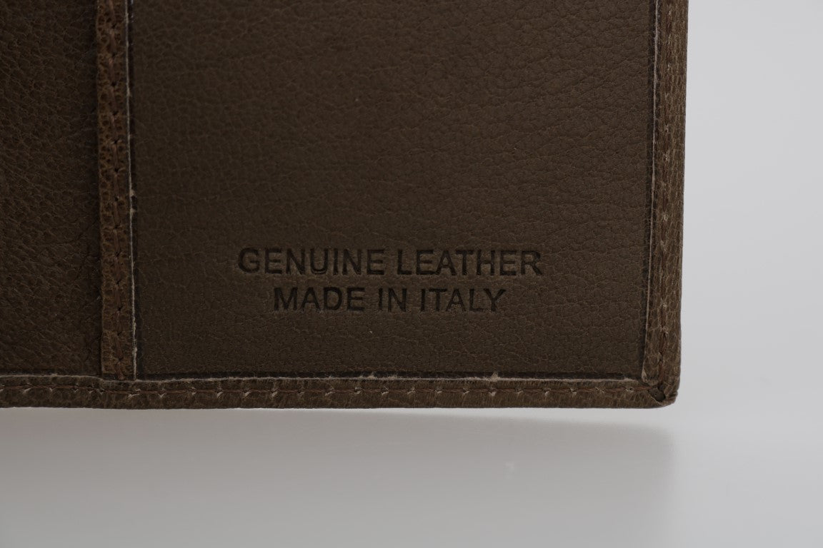 Elegante cartera de cuero marrón para hombre