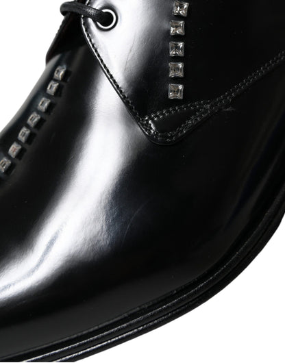 Zapatos formales de cuero negro con cristales