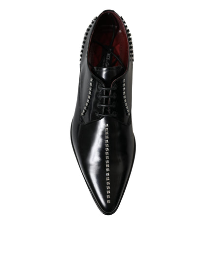 Zapatos formales de cuero negro con cristales