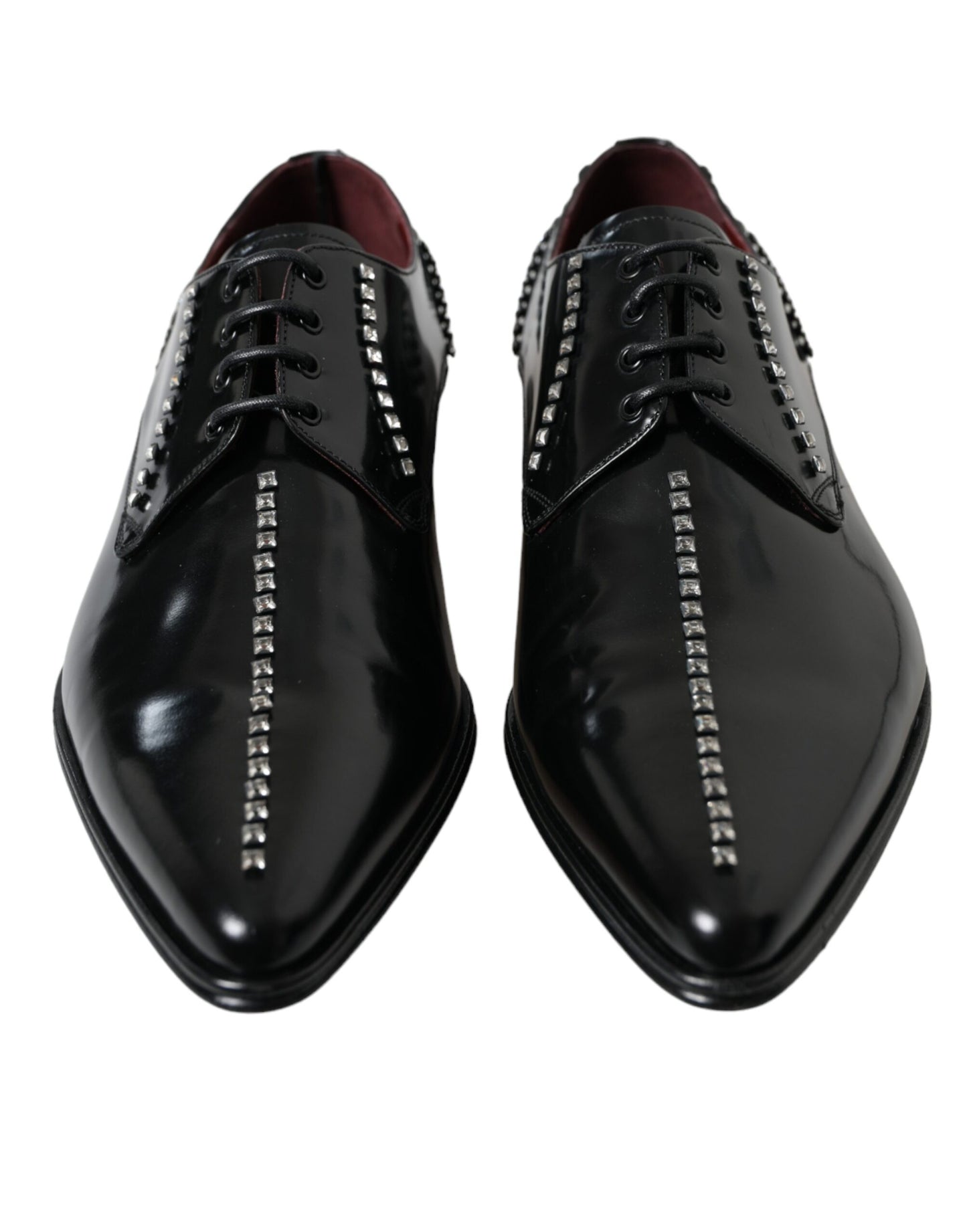 Zapatos formales de cuero negro con cristales