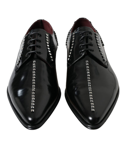 Zapatos formales de cuero negro con cristales