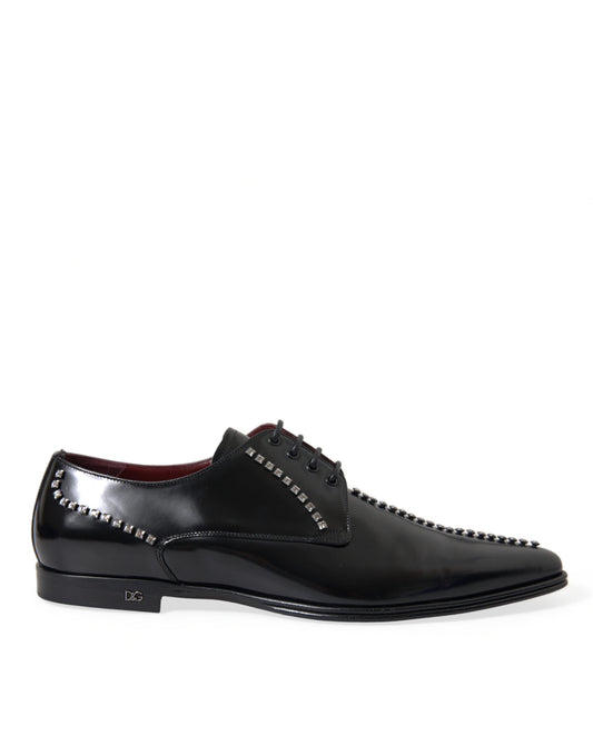 Zapatos formales de cuero negro con cristales