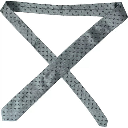 Corbata ajustable para hombre, 100 % seda verde con estampado