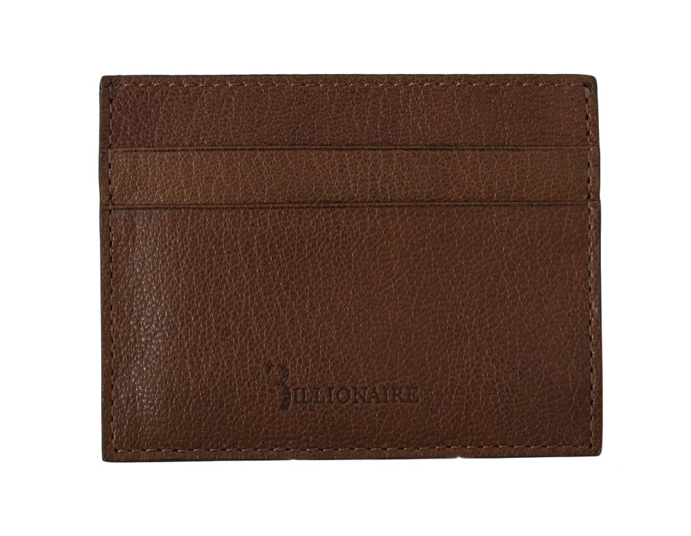 Elegante cartera de cuero marrón para hombre