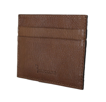 Elegante cartera de cuero marrón para hombre