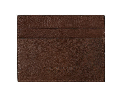 Elegante cartera de cuero marrón para hombre
