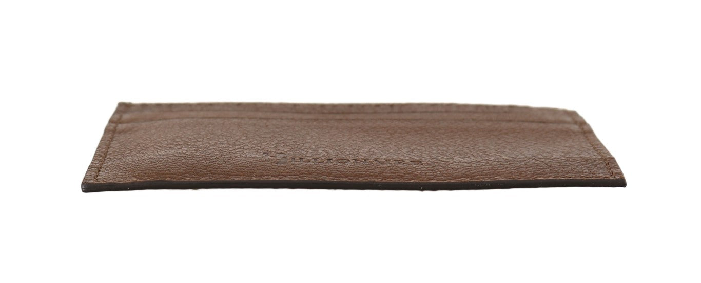 Elegante cartera de cuero marrón para hombre