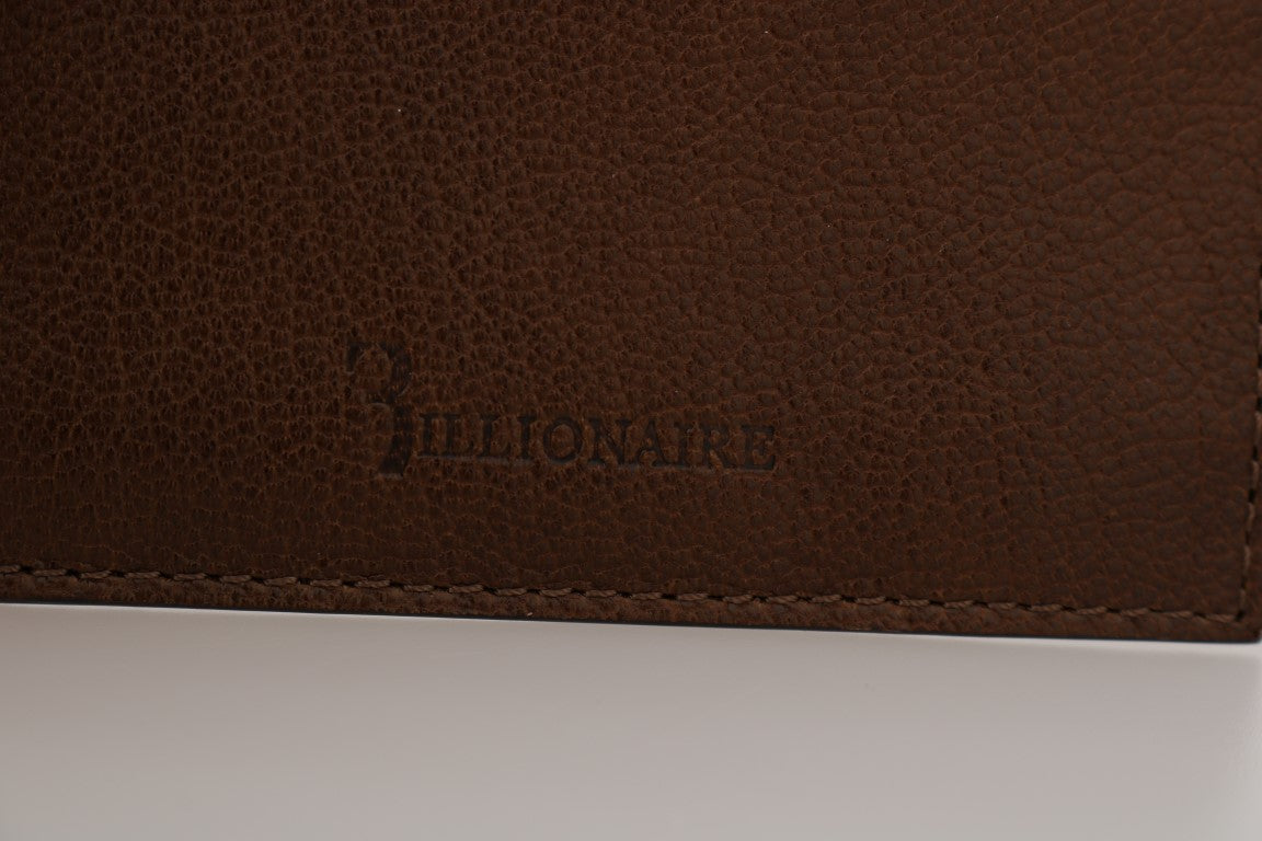Elegante cartera de cuero marrón para hombre