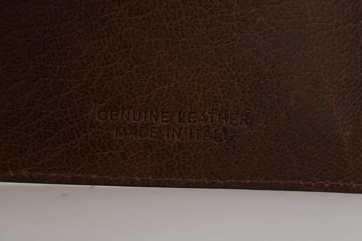 Elegante cartera de cuero marrón para hombre