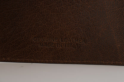 Elegante cartera de cuero marrón para hombre