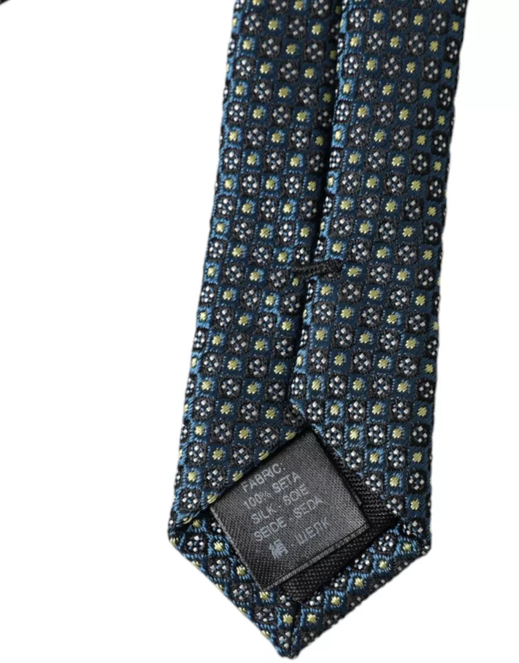 Corbata ajustable para hombre 100 % seda con estampado verde