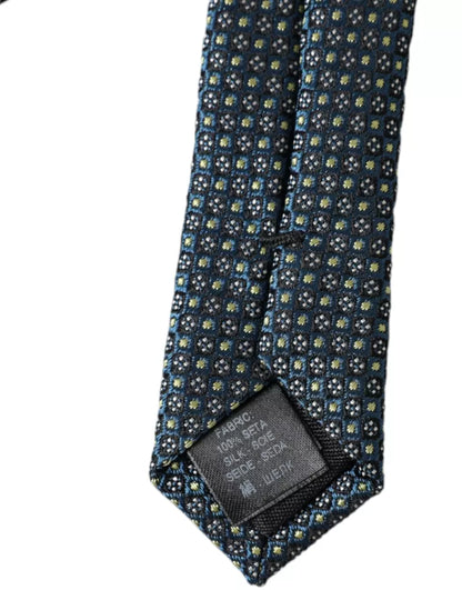 Corbata ajustable para hombre 100 % seda con estampado verde