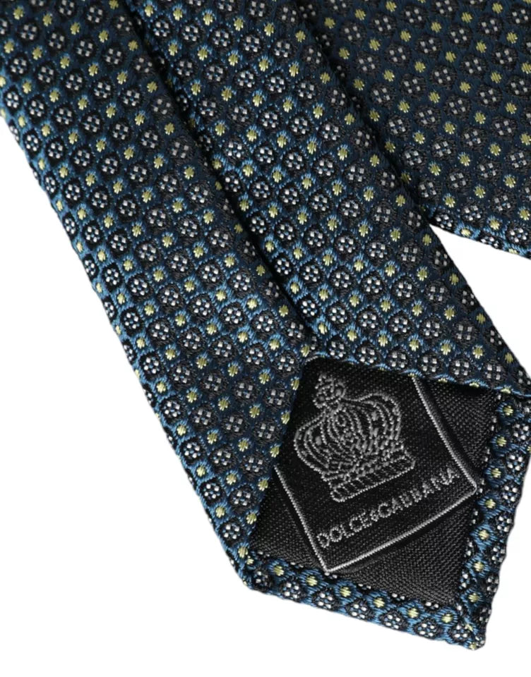 Corbata ajustable para hombre 100 % seda con estampado verde