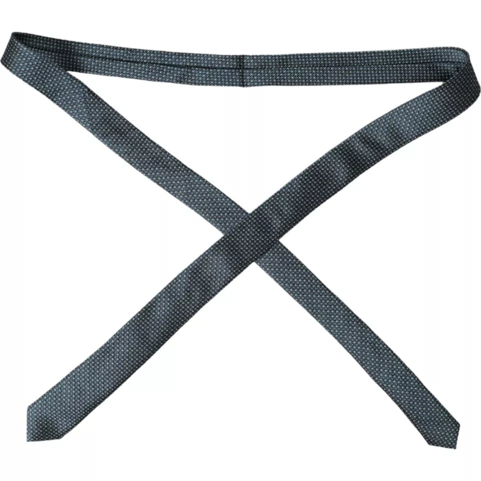 Corbata ajustable para hombre 100 % seda con estampado verde