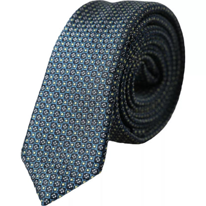 Corbata ajustable para hombre 100 % seda con estampado verde