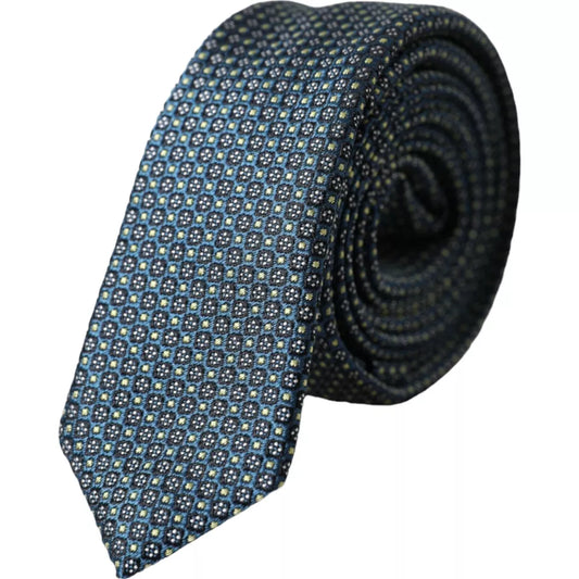 Corbata ajustable para hombre 100 % seda con estampado verde