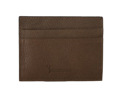 Elegante cartera de piel color tórtola para hombre