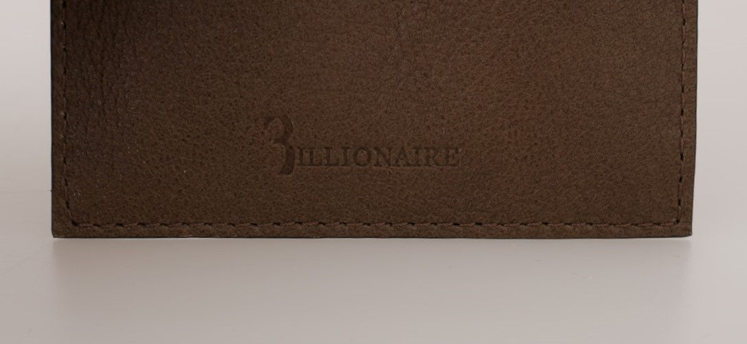 Elegante cartera de piel color tórtola para hombre