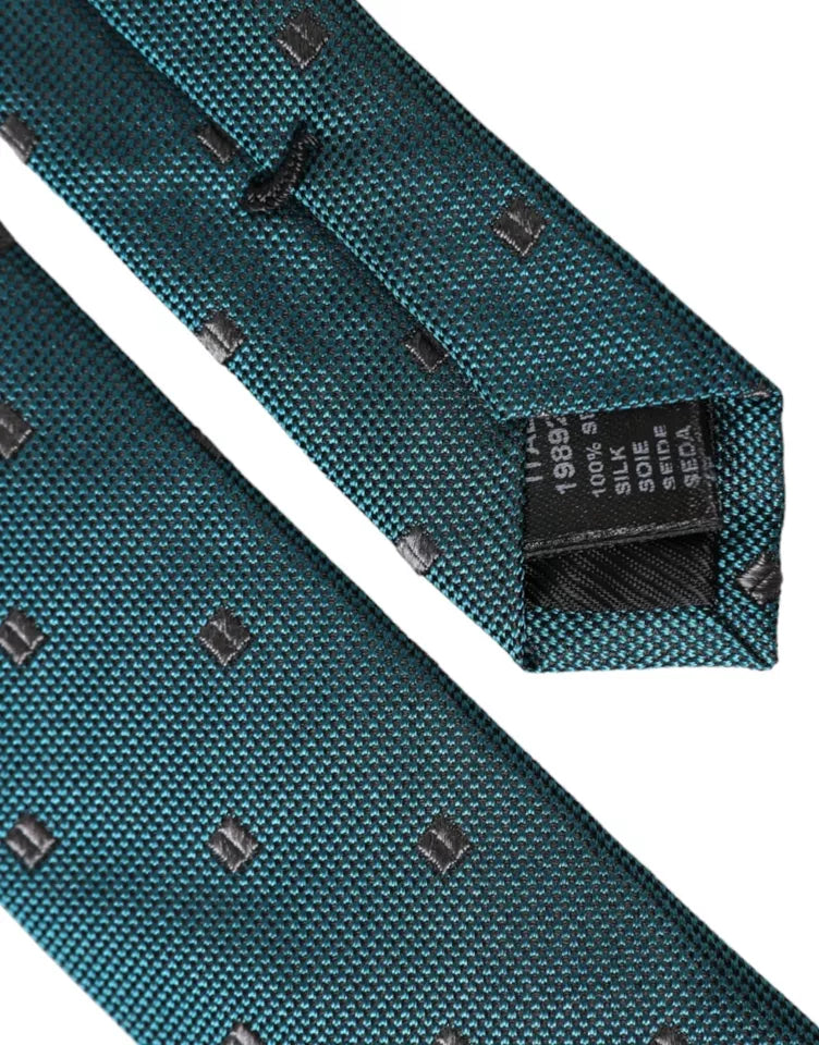 Corbata ajustable de seda con estampado verde para hombre