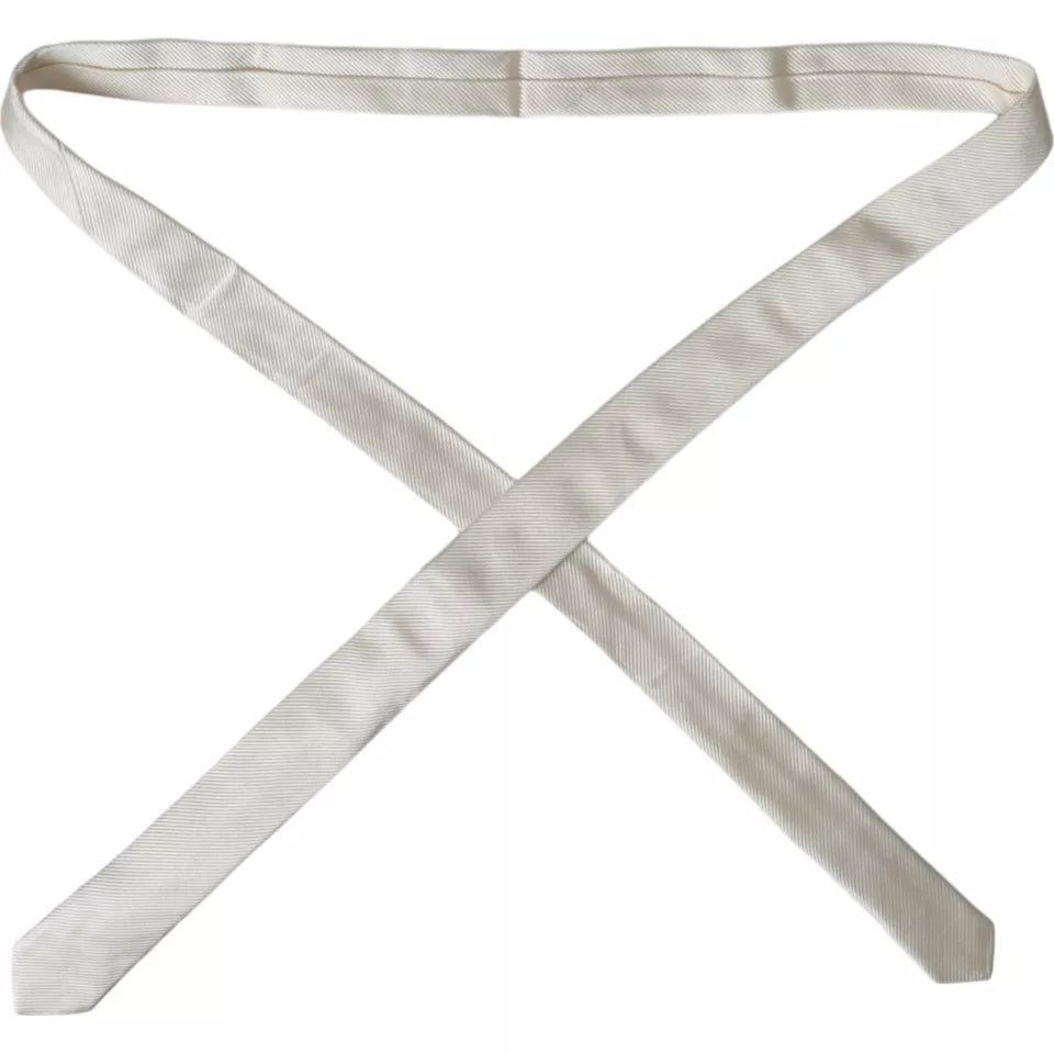 Corbata ajustable blanca lisa 100 % seda
