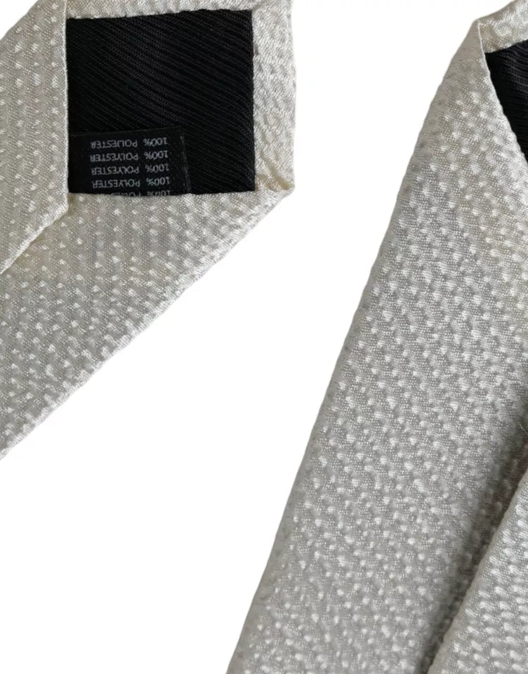 Corbata ajustable para hombre de seda 100 % color blanco roto