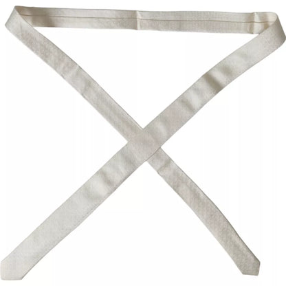 Corbata ajustable de seda con estampado blanco roto para hombre