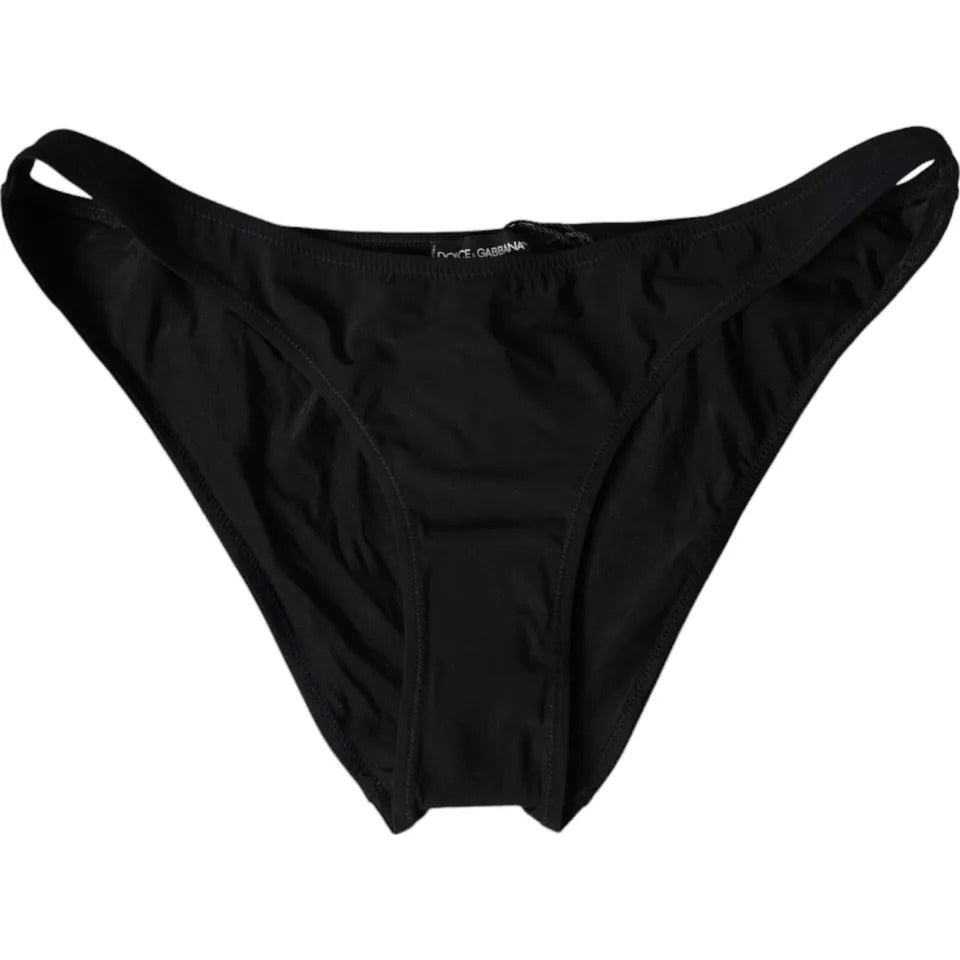 Traje de baño de nailon negro, ropa de playa, bikini inferior