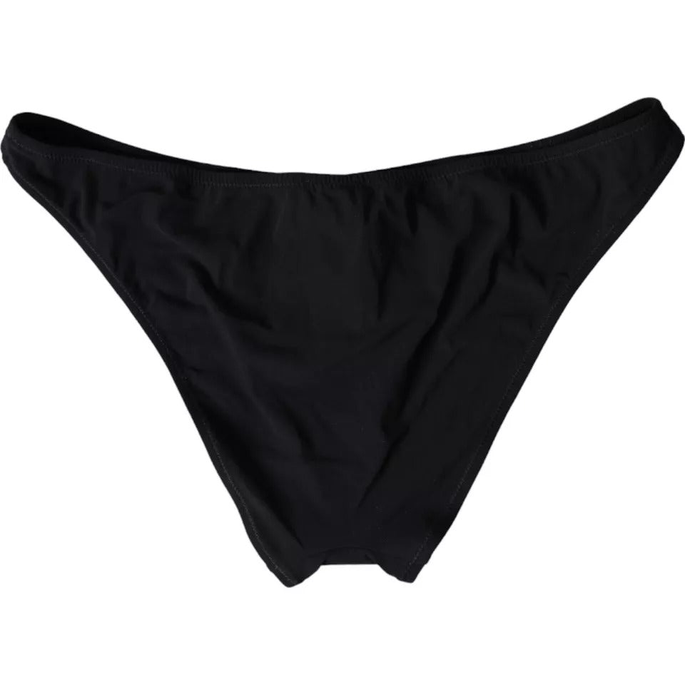 Traje de baño de nailon negro, ropa de playa, bikini inferior