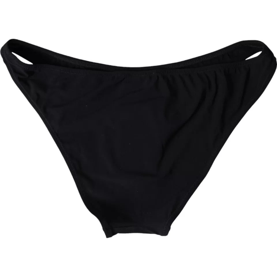 Traje de baño de nailon negro, ropa de playa, bikini inferior