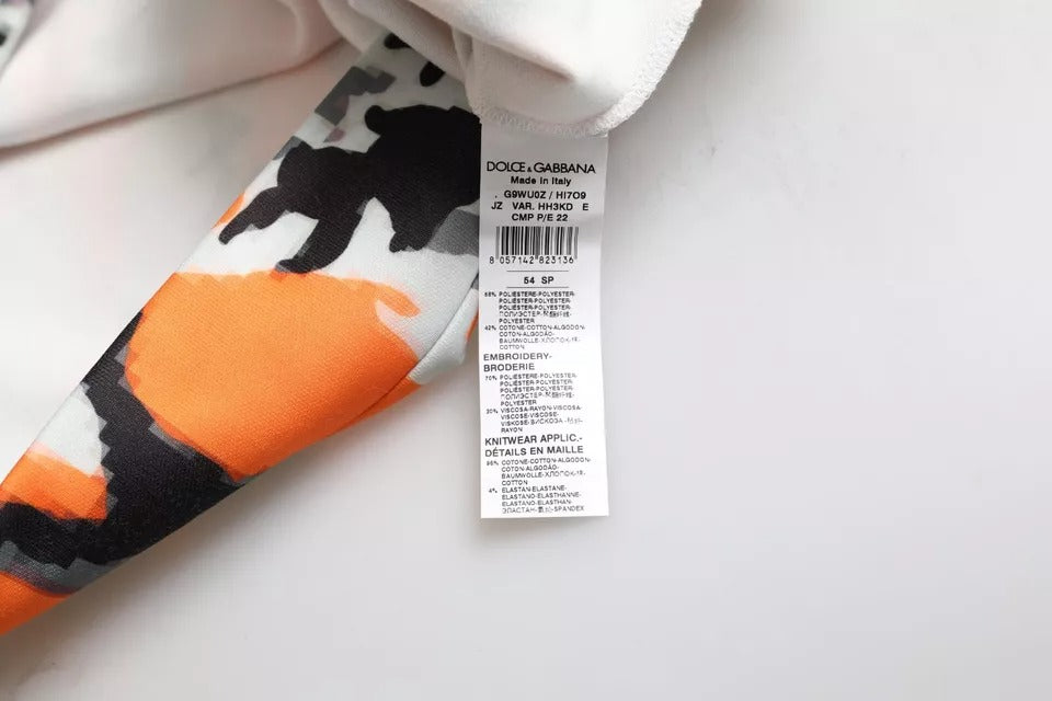 Suéter de cuello redondo con estampado de camuflaje multicolor