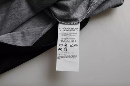 Camiseta de algodón de manga corta con estampado de jazz en blanco y negro