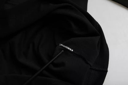 Camiseta de algodón con cuello redondo y logotipo negro en relieve