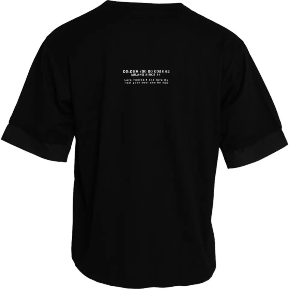 Camiseta de manga corta de algodón negra con bolsillo para hombre