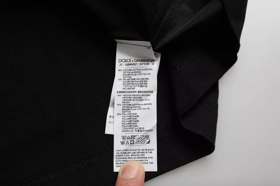 Camiseta de manga corta de algodón negra con bolsillo para hombre
