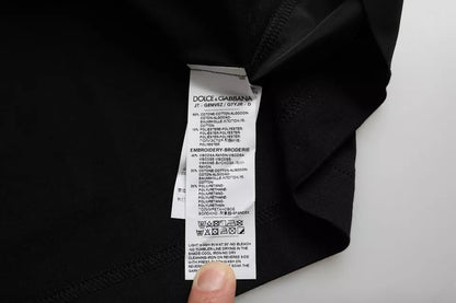 Camiseta de manga corta de algodón negra con bolsillo para hombre