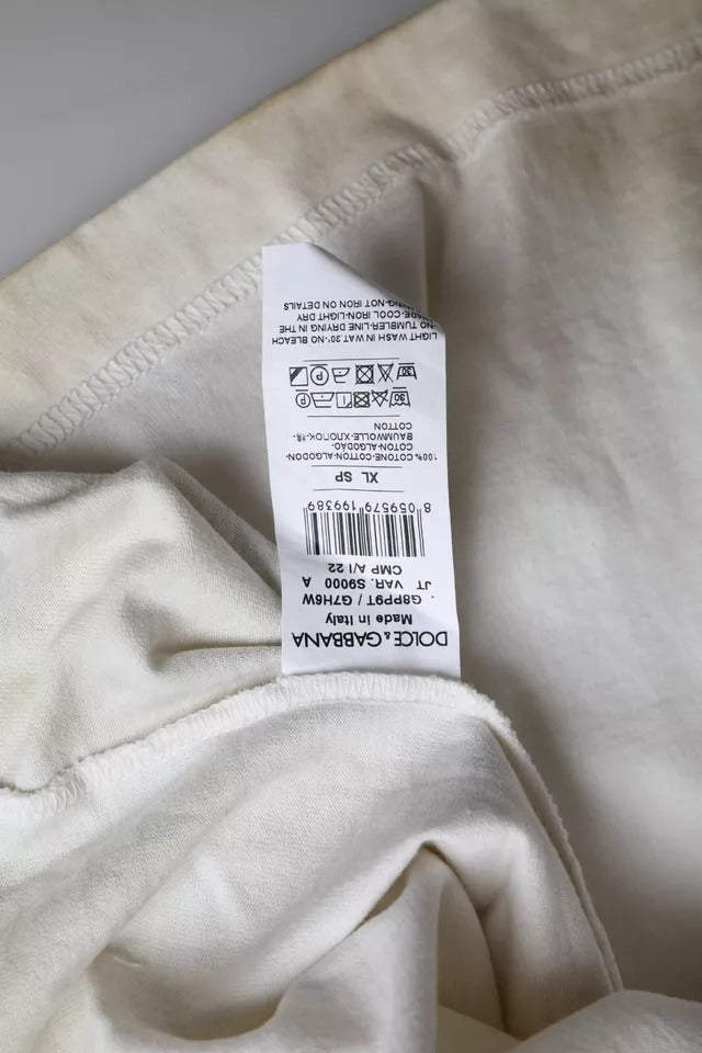 Camiseta de algodón con cuello redondo y logotipo de Off White