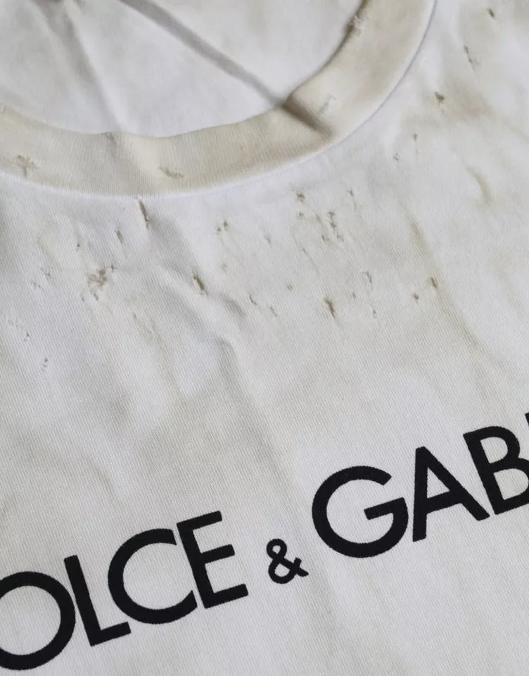 Camiseta de algodón con cuello redondo y logotipo de Off White