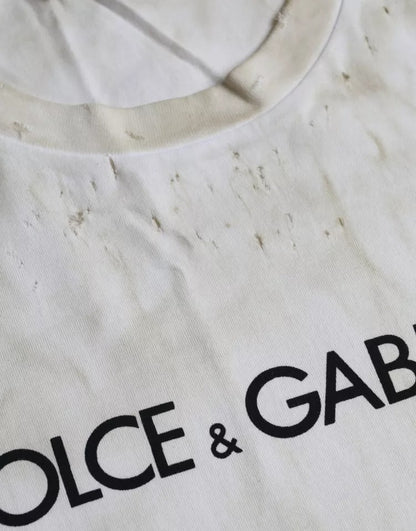 Camiseta de algodón con cuello redondo y logotipo de Off White