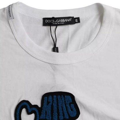 Camiseta blanca de cuello redondo y manga corta del Rey del Amor