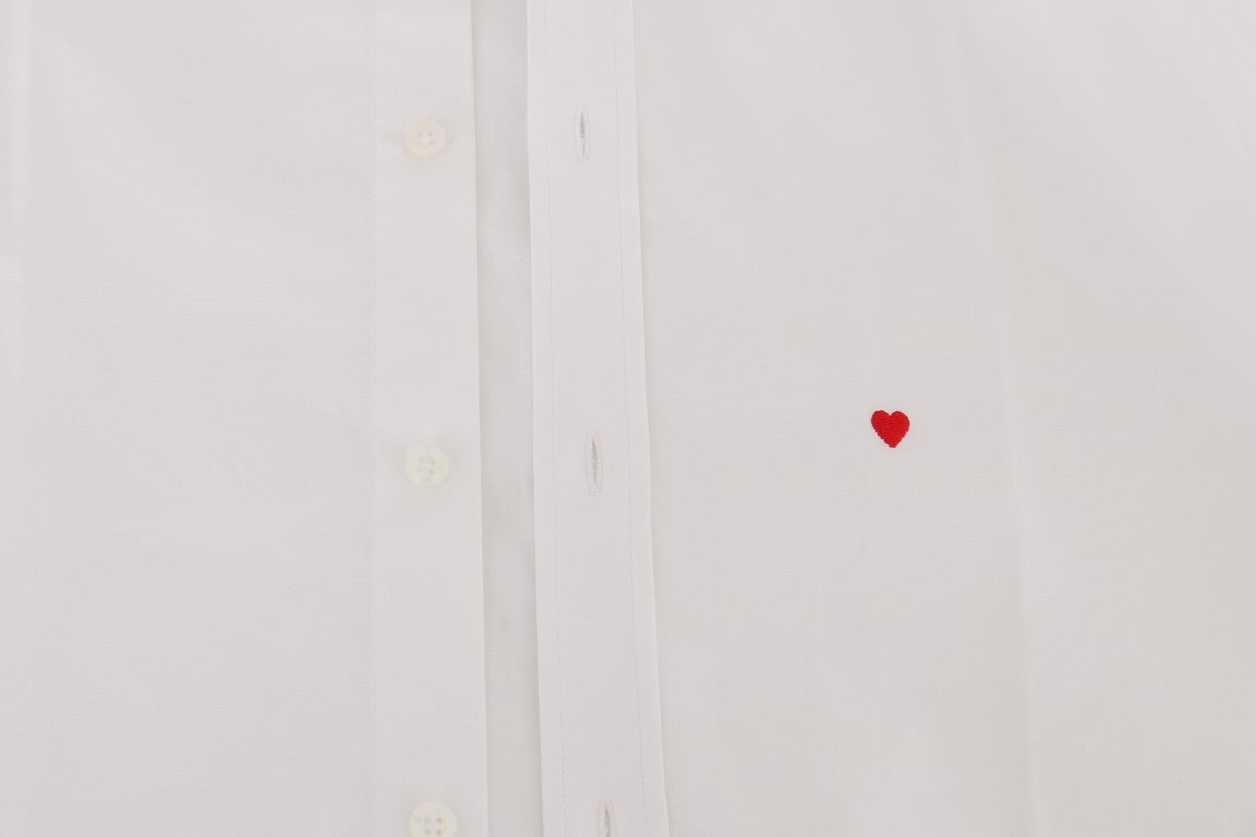 Camisa elegante de algodón blanca de corte entallado