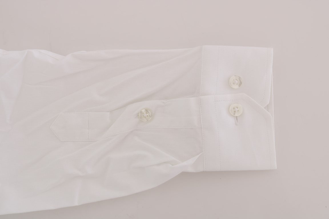 Camisa elegante de algodón blanca de corte entallado