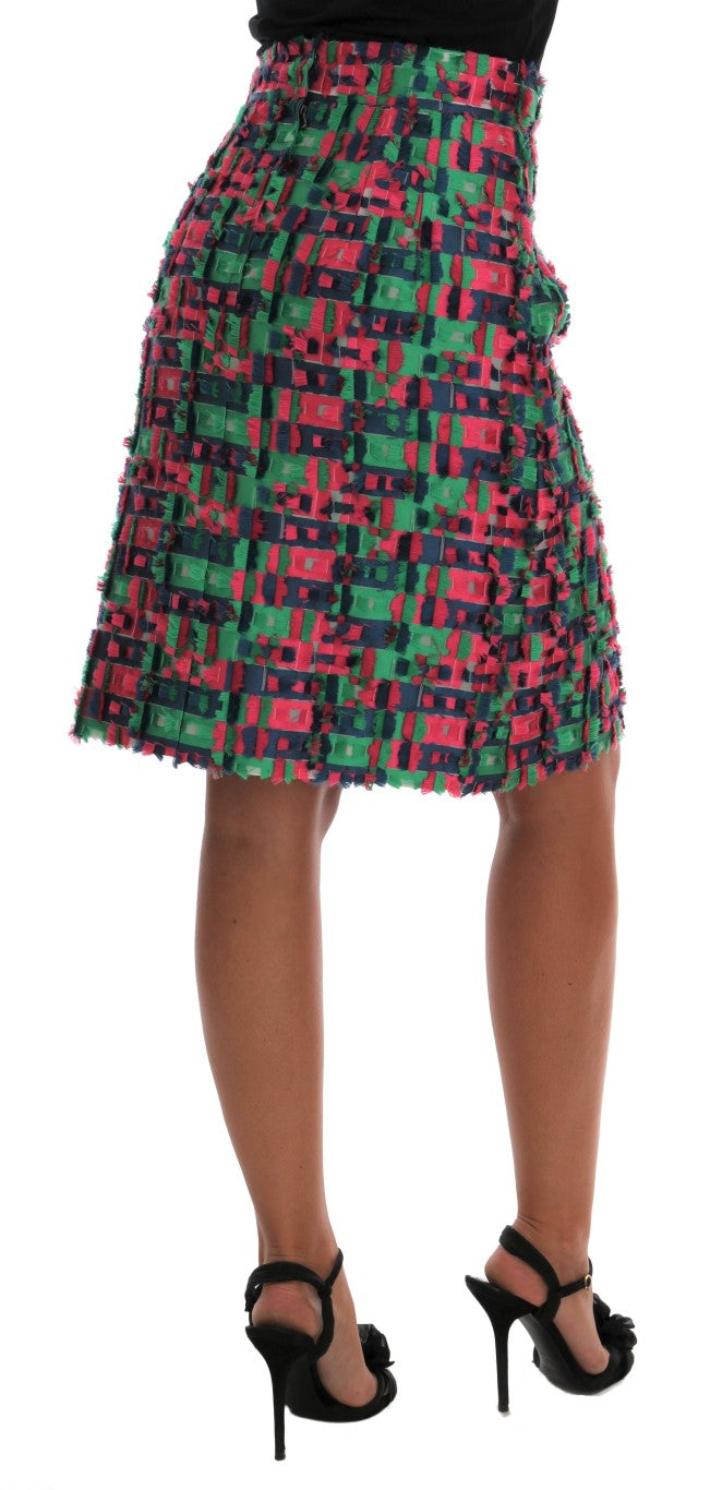 Elegante falda lápiz de cintura alta de jacquard