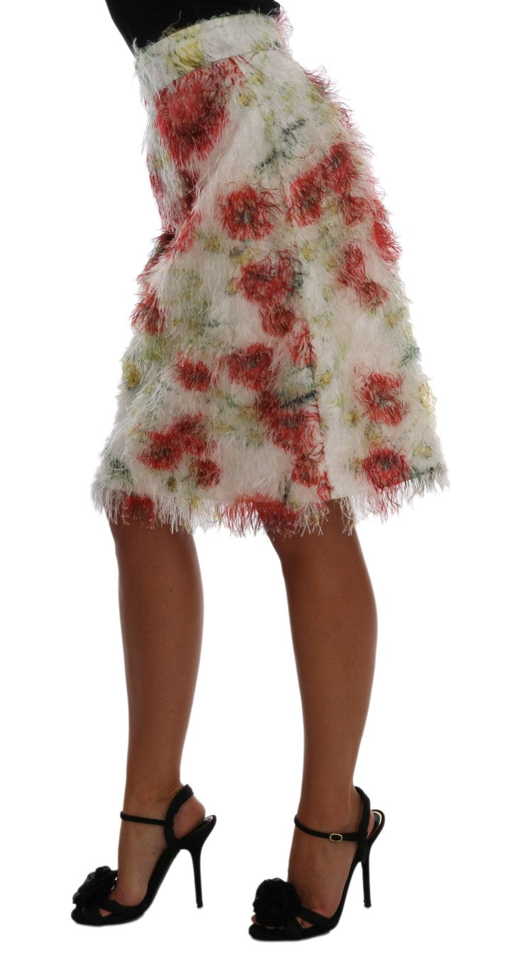 Elegante falda lápiz de cintura alta con estampado floral