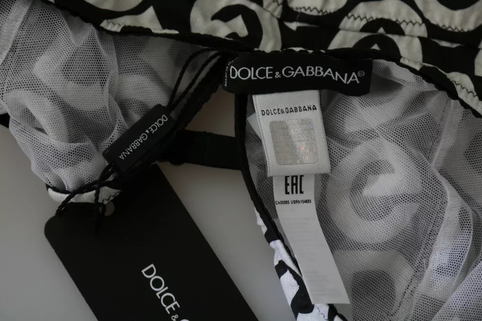Traje de baño sin mangas con estampado DG Mania en negro