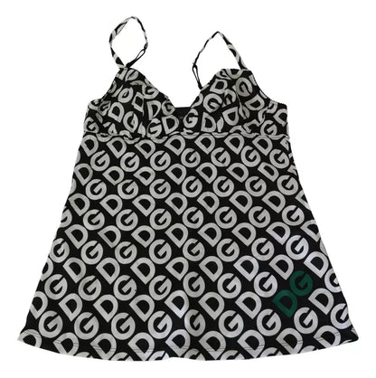 Traje de baño sin mangas con estampado DG Mania en negro