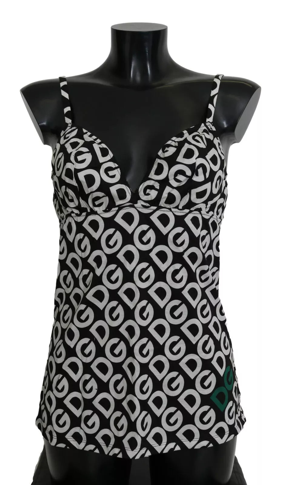 Traje de baño sin mangas con estampado DG Mania en negro