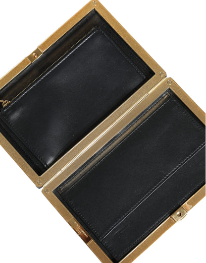 Bolso de mano de terciopelo azul con marco dorado para fiesta de noche