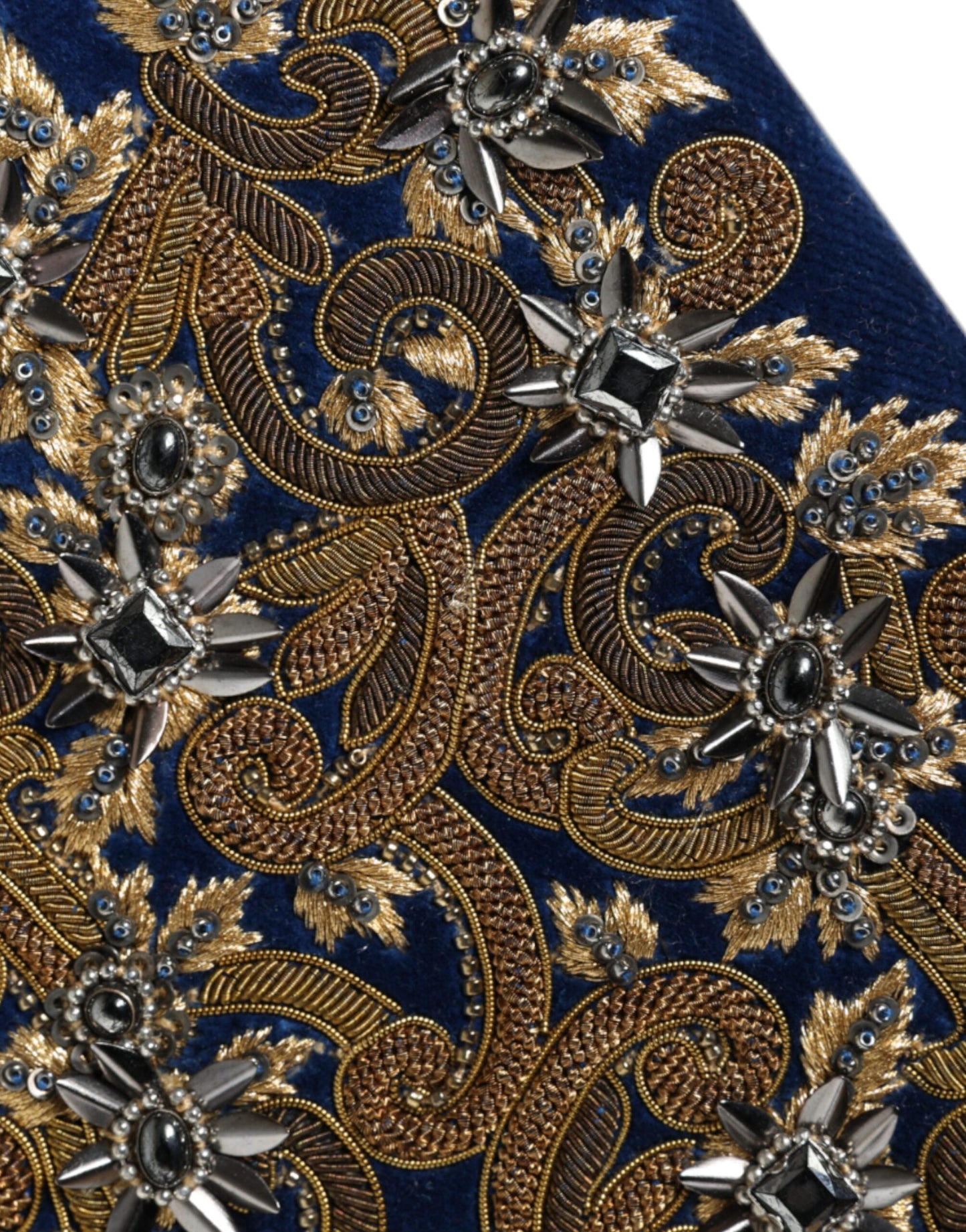 Bolso de mano de terciopelo azul con marco dorado para fiesta de noche