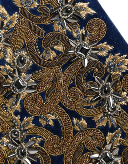Bolso de mano de terciopelo azul con marco dorado para fiesta de noche