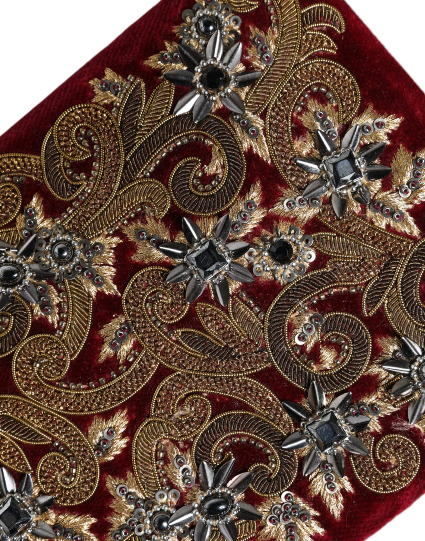 Bolso de mano de terciopelo rojo con marco dorado para fiesta de noche